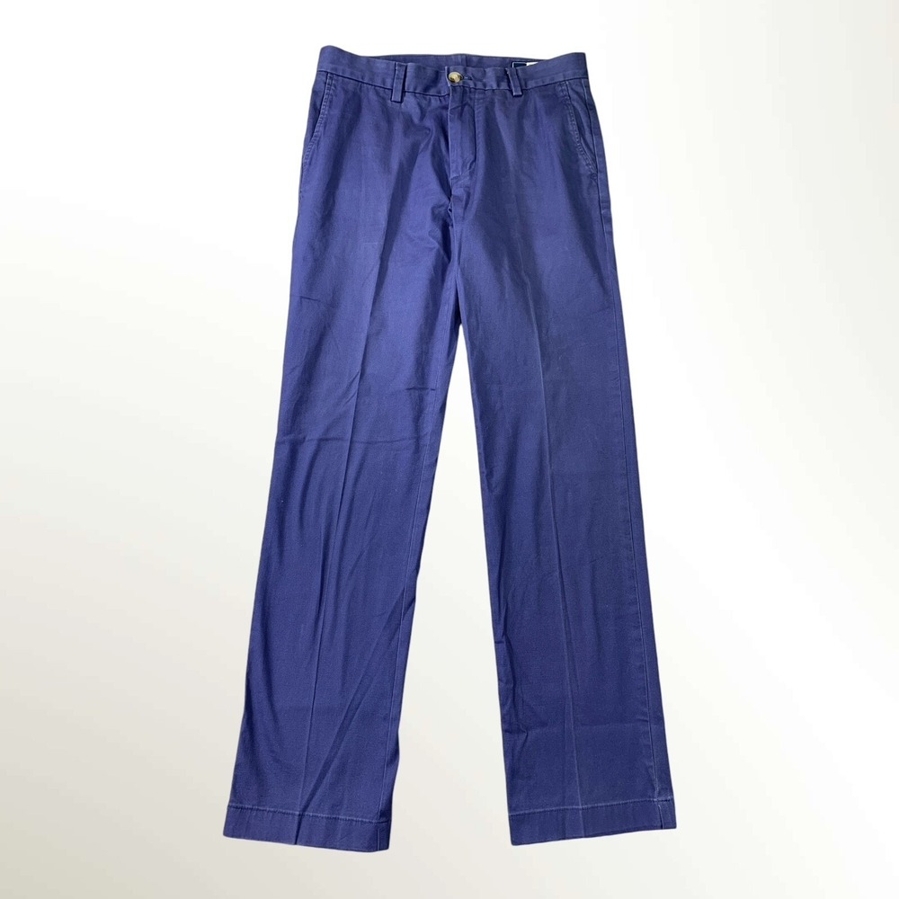 Vineyard Vines Breaker Pants Mens 30x32 Blue Slim Straight Flat Front Chino